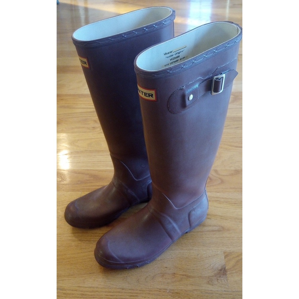 HUNTER Women's Original 16" Tall Snow/Rain Boots US7/EU39 Matte Clay Red 23499